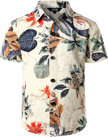 Summer Beach Regular-Fit Vacation Printed Short Sleeves Loose Tropical Shirts Men&prime;s Casual Hawaiian Shirt