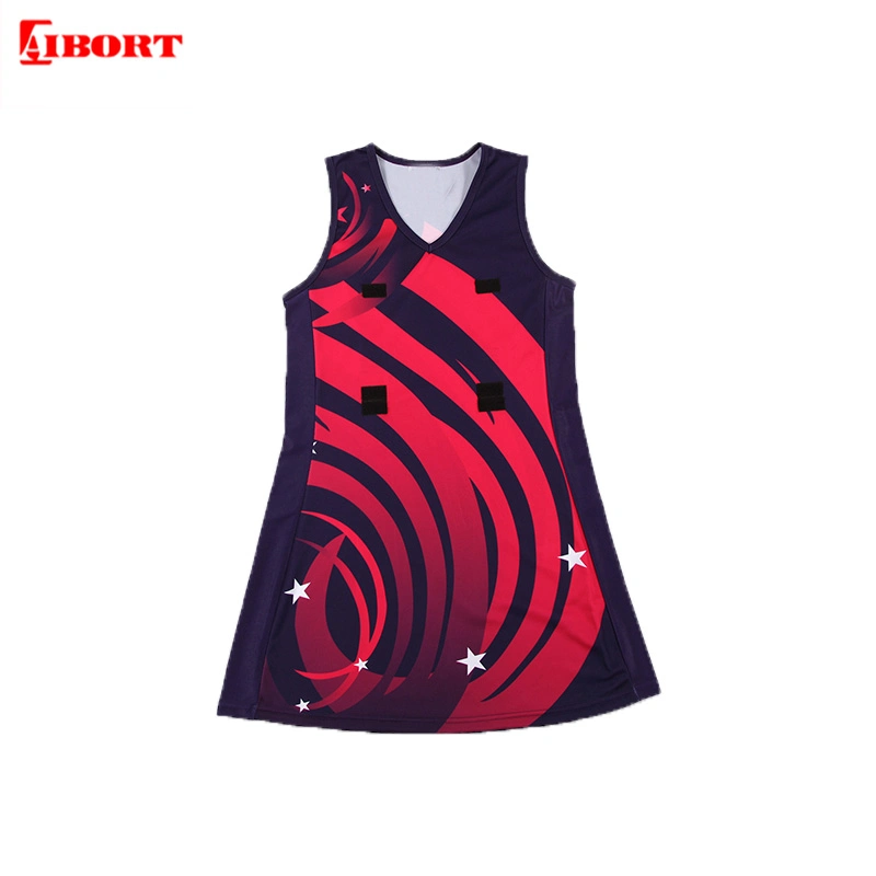 Aibort Customized Full Sublimation A Line Netball Dresses No MOQ (T-NT-10)